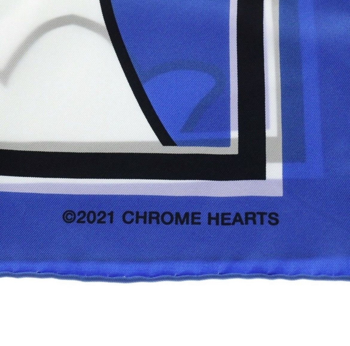 Chrome Hearts Chrome Hearts CH Cross Print Silk Scarf White/Blue Size ONE SIZE - 3 Thumbnail