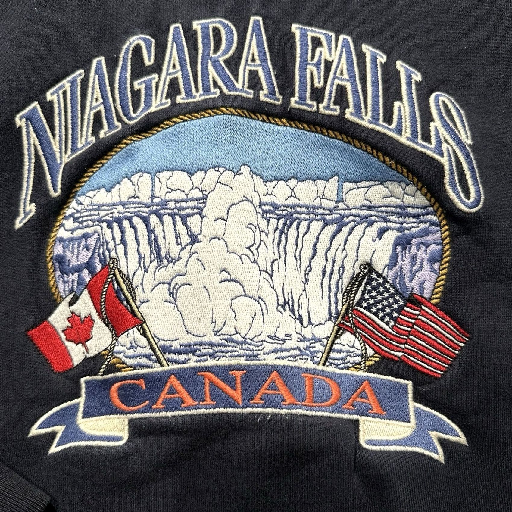 Vintage John Galt Sweatshirt Womens One Size Blue Niagara Falls Canada Crewneck GUC Size ONE SIZE - 3 Thumbnail