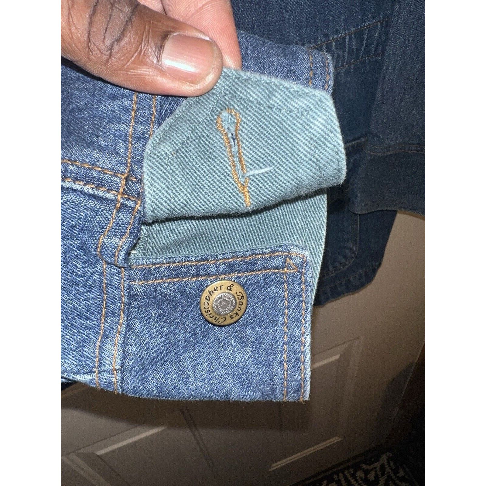 Other Christopher & Banks Women’s Denim Jacket Blue Large VINTAGE Size L / US 10 / IT 46 - 7 Thumbnail