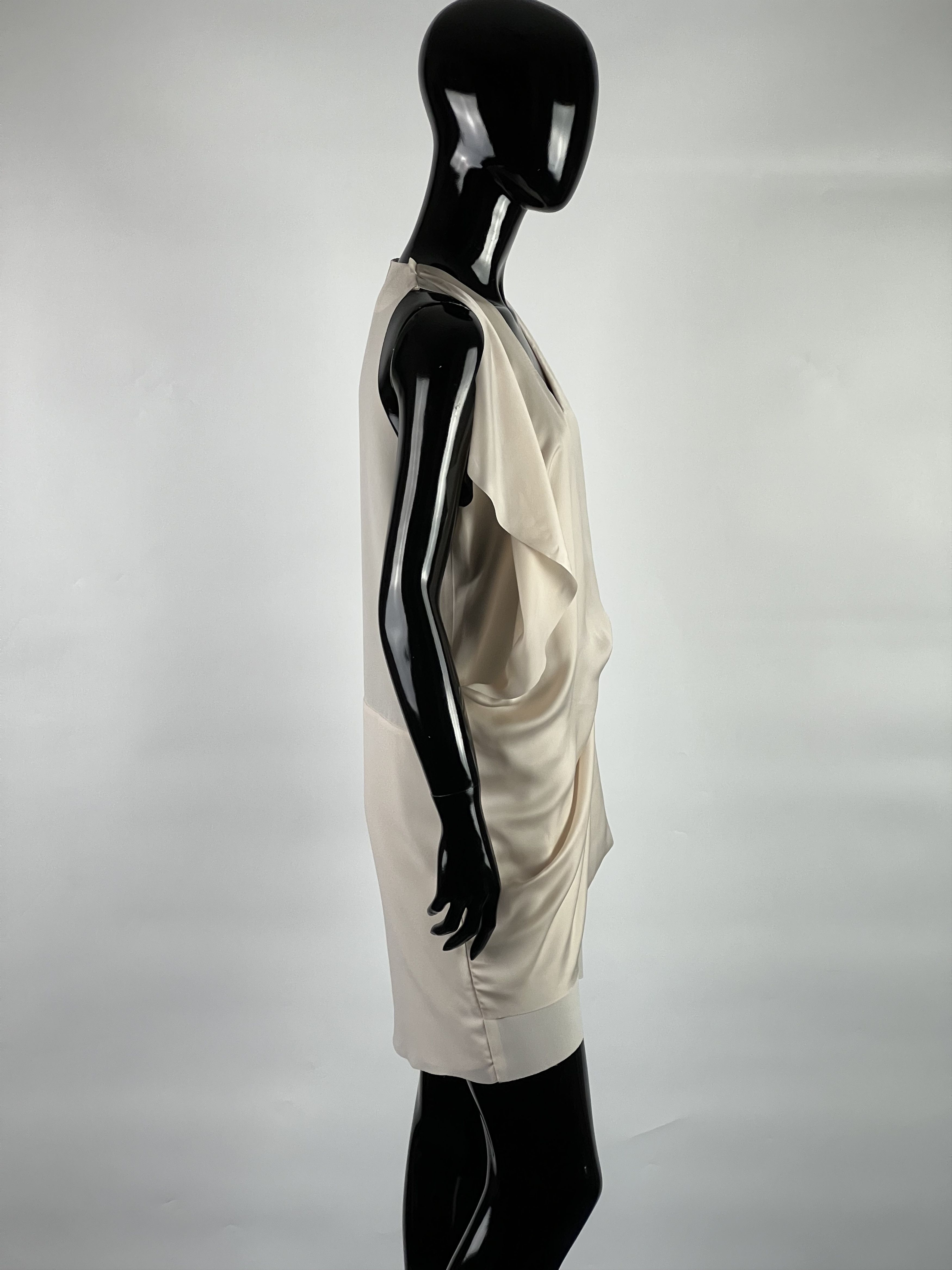 Acne Studios Acne Mallory Beige Sleeveless Draped Short Dress Size 34 Size XS / US 0-2 / IT 36-38 - 2 Thumbnail