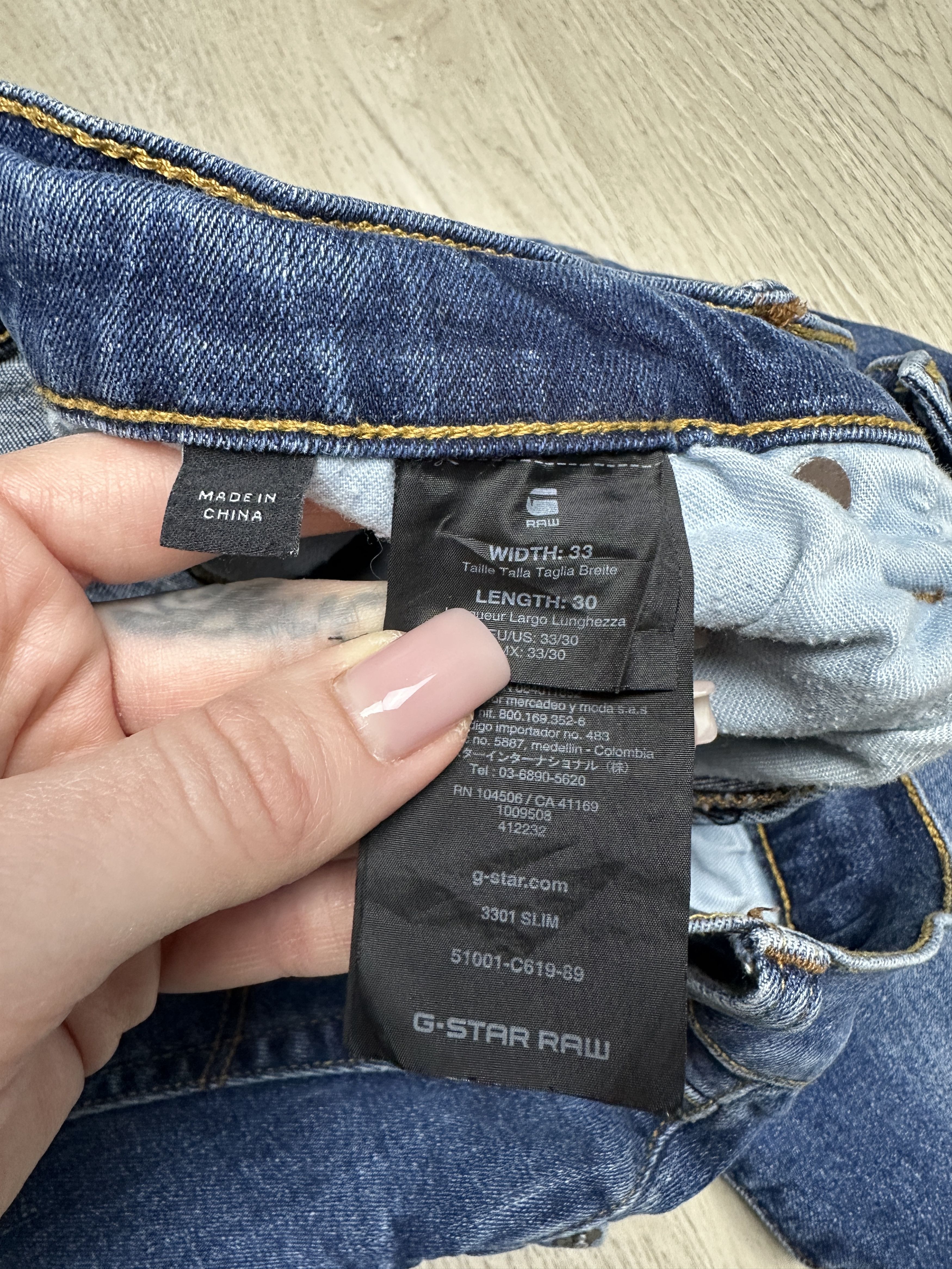 G-Star G Star Raw 3301 Slim Mens Denim Pants Jeans Size US 33 - 4 Thumbnail