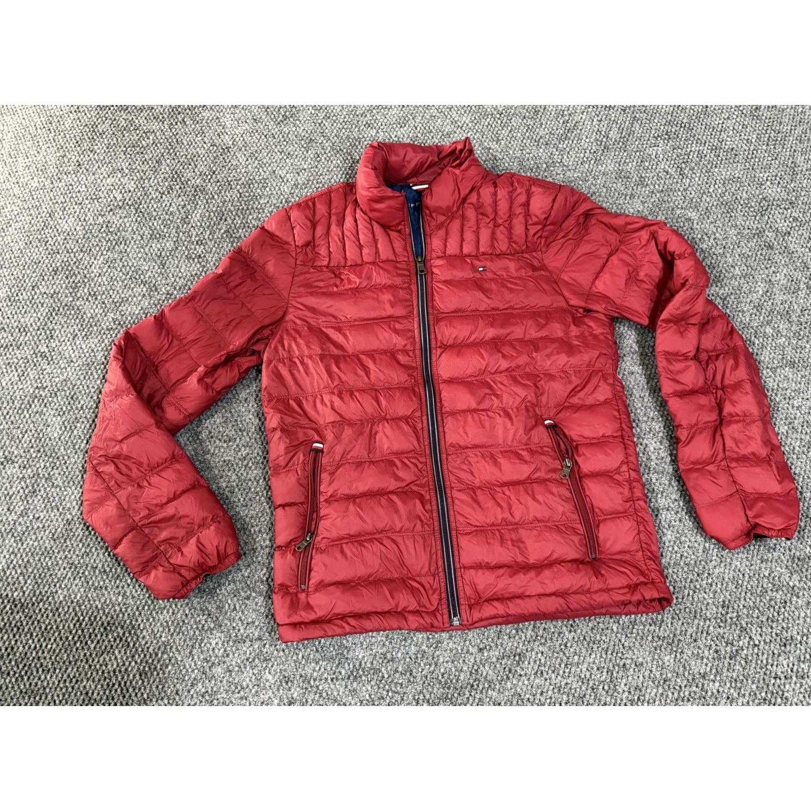 Tommy Hilfiger Tommy Hilfiger Jacket Mens S Red Down Packable Puffer Hooded Zip Nylon Shell Lined Size US S / EU 44-46 / 1 - 2 Thumbnail