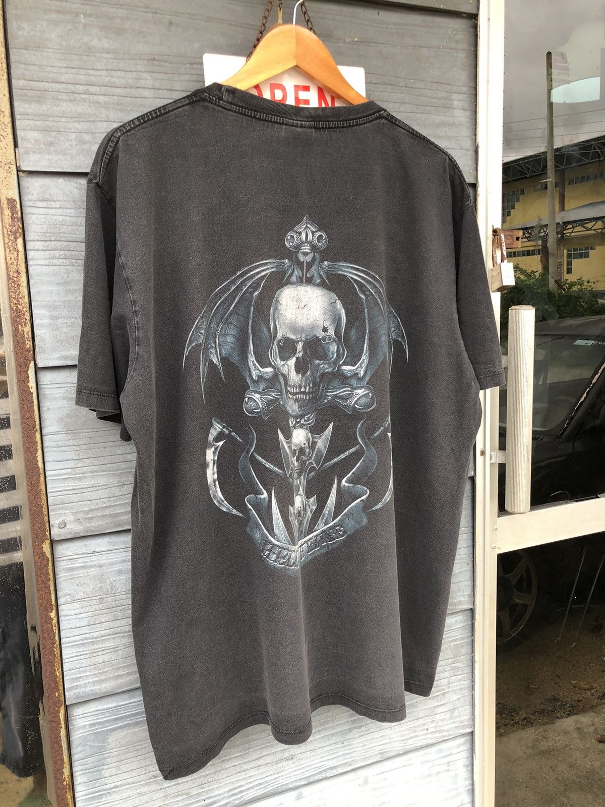 Japanese Brand 💥Vintage Y2K Beauty Sunfaded Wild Grim Reaper Tshirt Size US XL / EU 56 / 4 - 12 Thumbnail