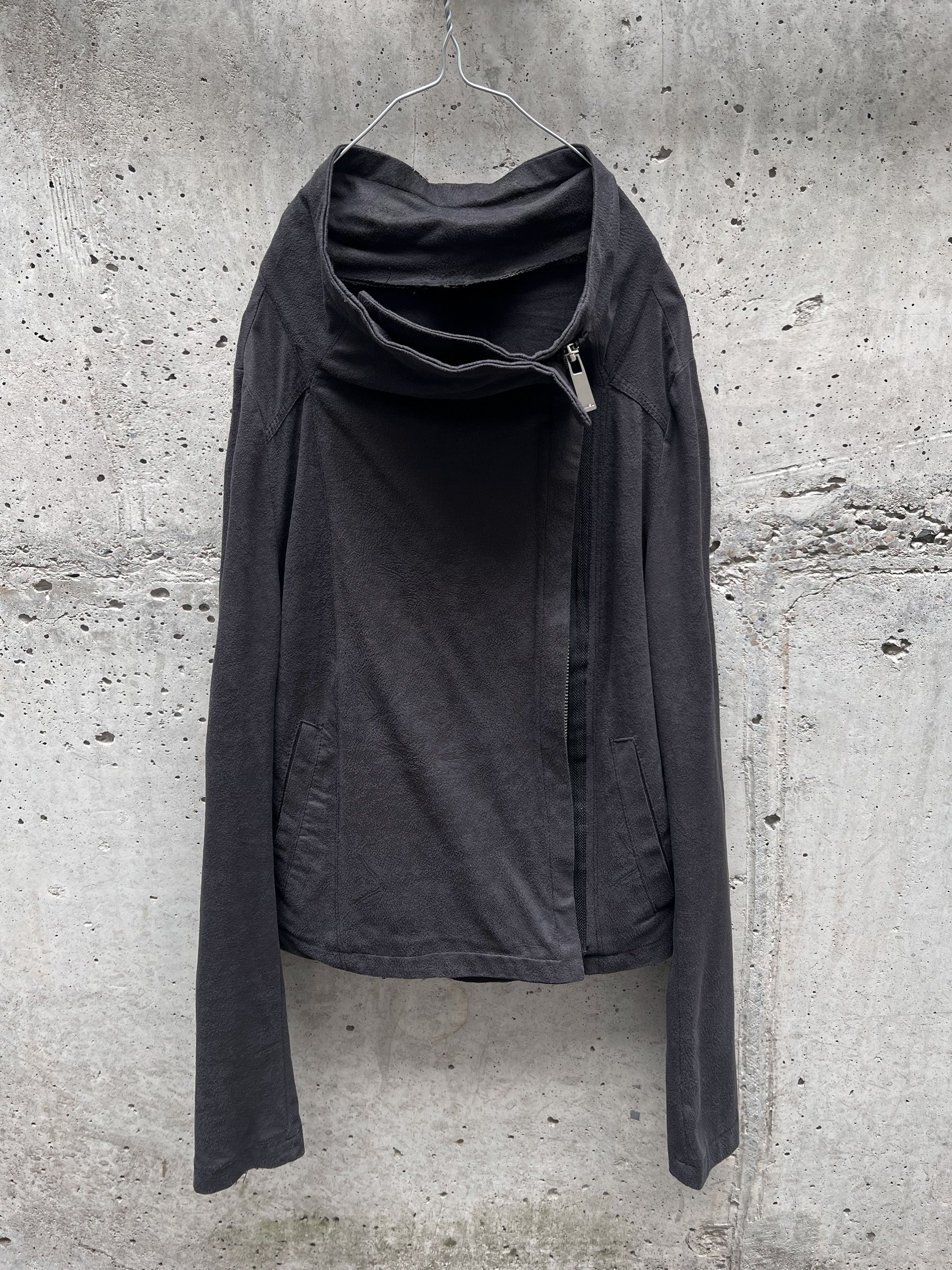 Japanese Brand Matte Black Asymmetric Jacket Size S / US 4 / IT 40 - 1 Thumbnail