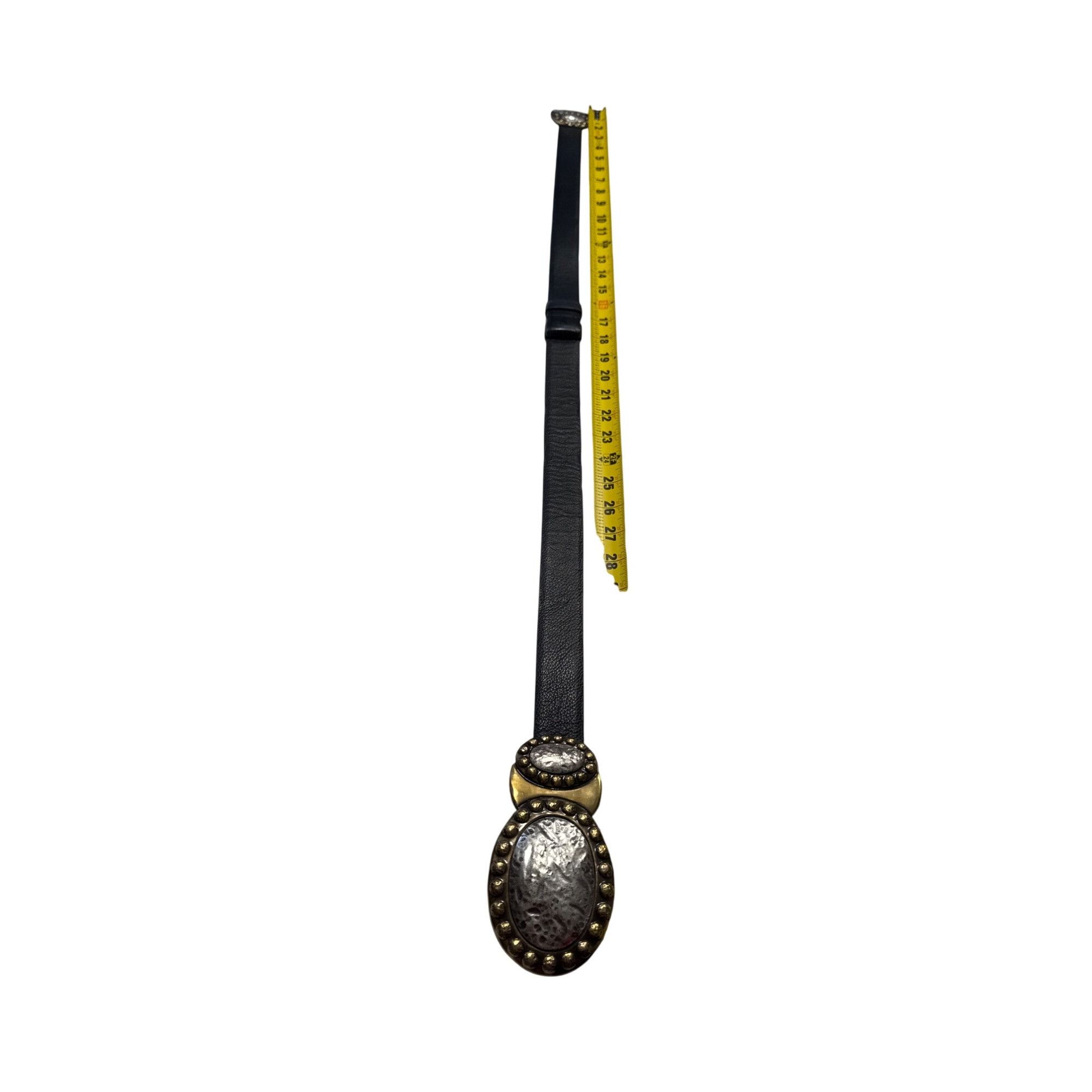 Chicos Chicos Womens Black Leather Belt W/ Two-Tone Decorative Buck Size ONE SIZE - 9 Thumbnail