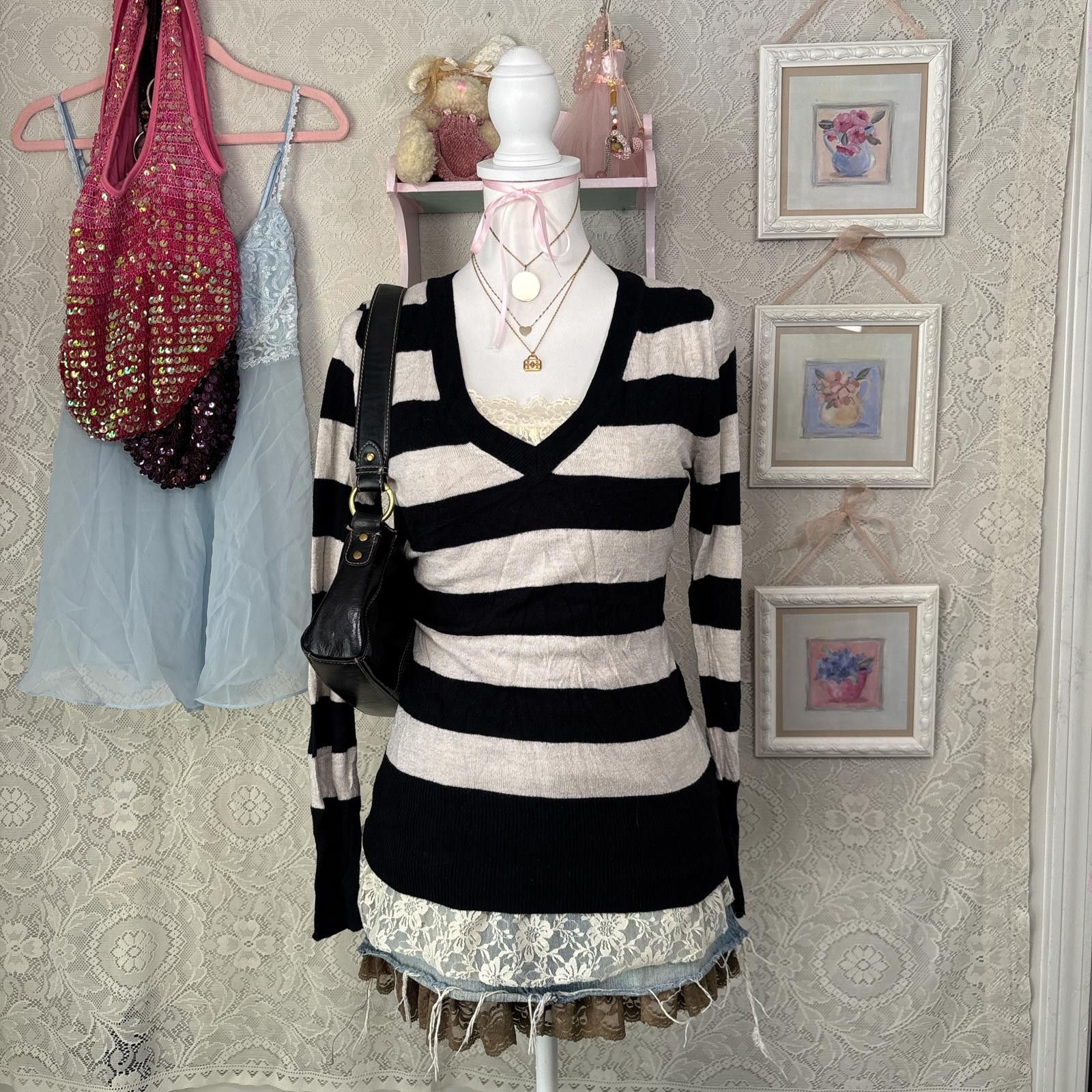 Mossimo y2k vintage grunge striped sweater Size M / US 6-8 / IT 42-44 - 1 Thumbnail
