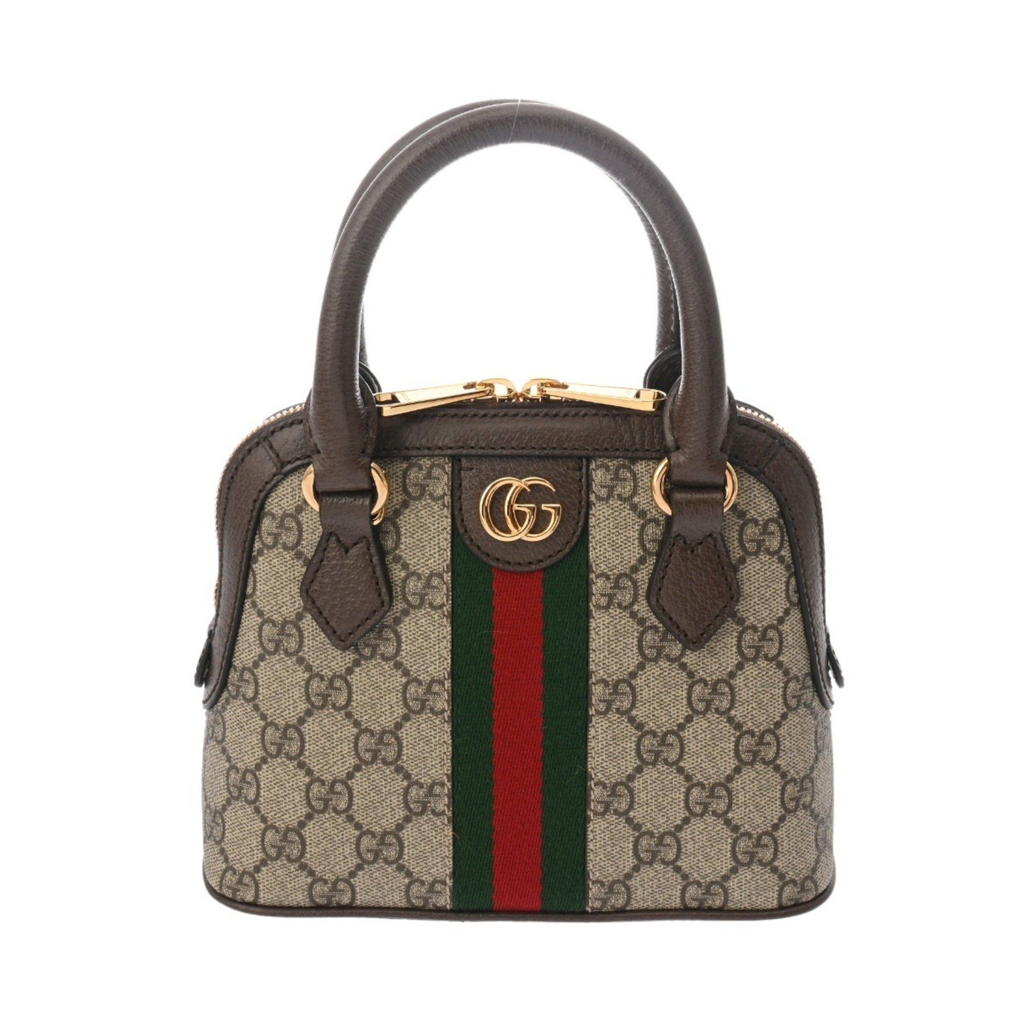 Gucci Mini Bag Beige 772216 Women's GG Supreme Canvas Leather Handbag