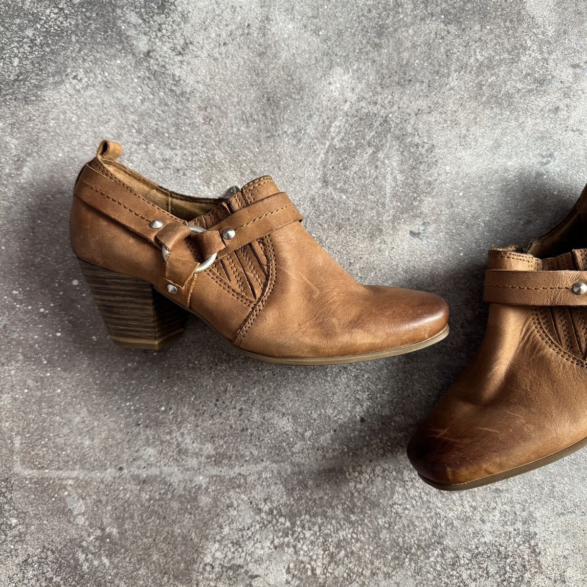 Hysteric Glamour Y2K Strap Details Real Faded Leather Boots Mary Jane Heels Size US 7 / IT 37 - 4 Thumbnail