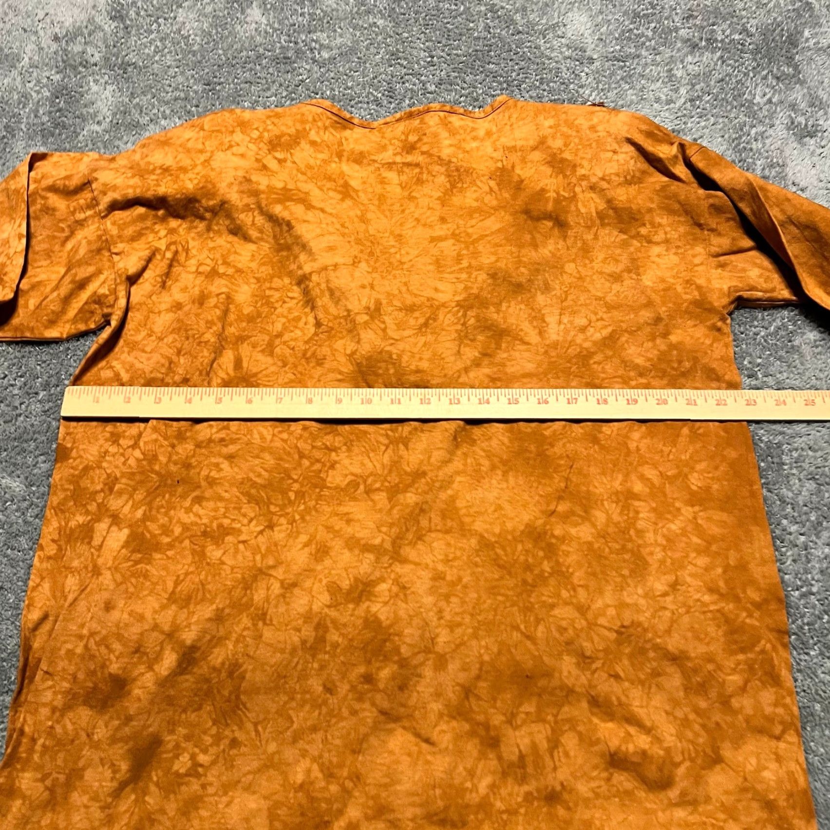 Vintage VINTAGE BOSS Western Shirt Womens One Size Marbled Suede Fringe Studded Aztec Orange Blouse Womens Size ONE SIZE - 5 Thumbnail