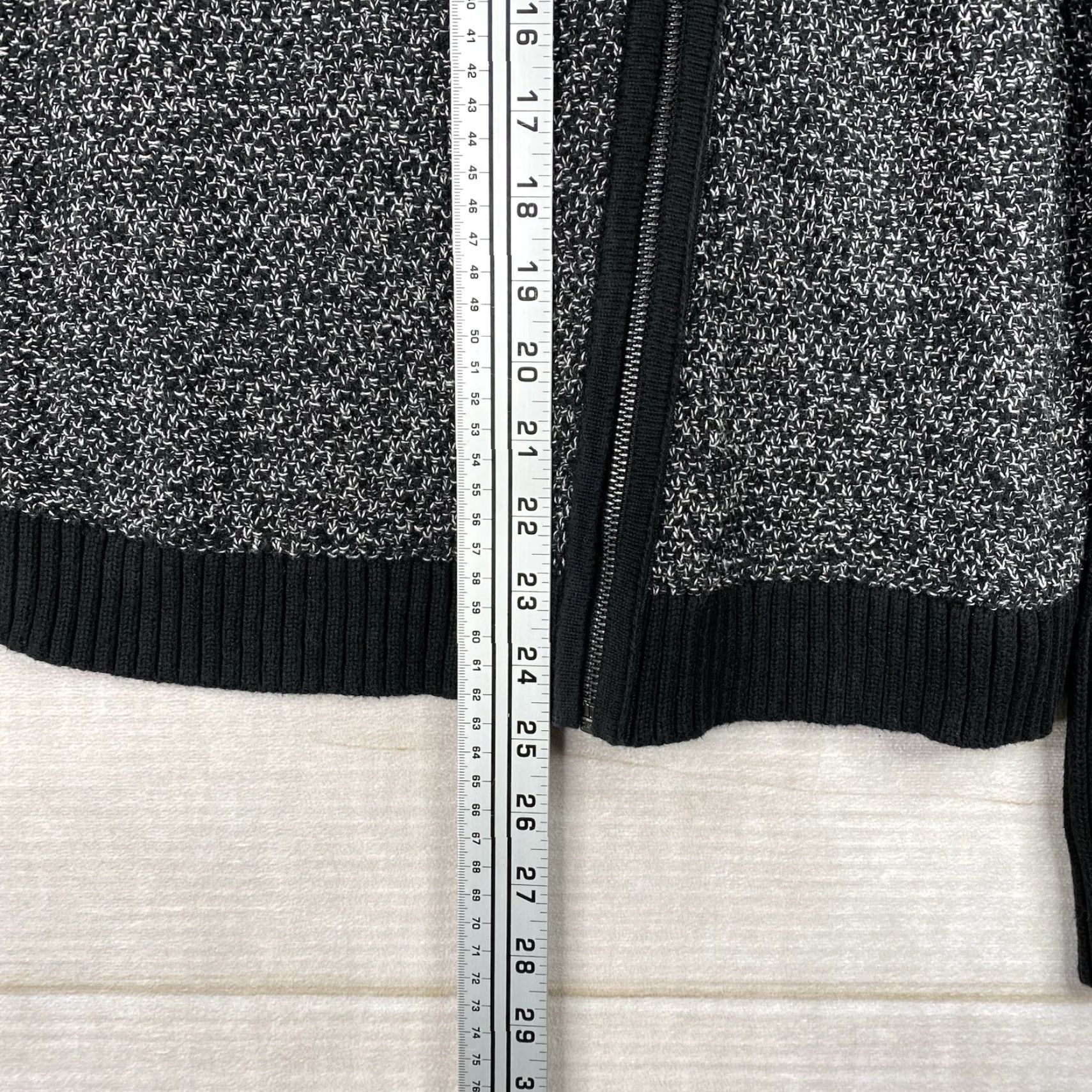 Loft LOFT Cardigan Sweater Womens L Black 100% Cotton Full Zip Zipper Tweed Speckled Size L / US 10 / IT 46 - 4 Thumbnail