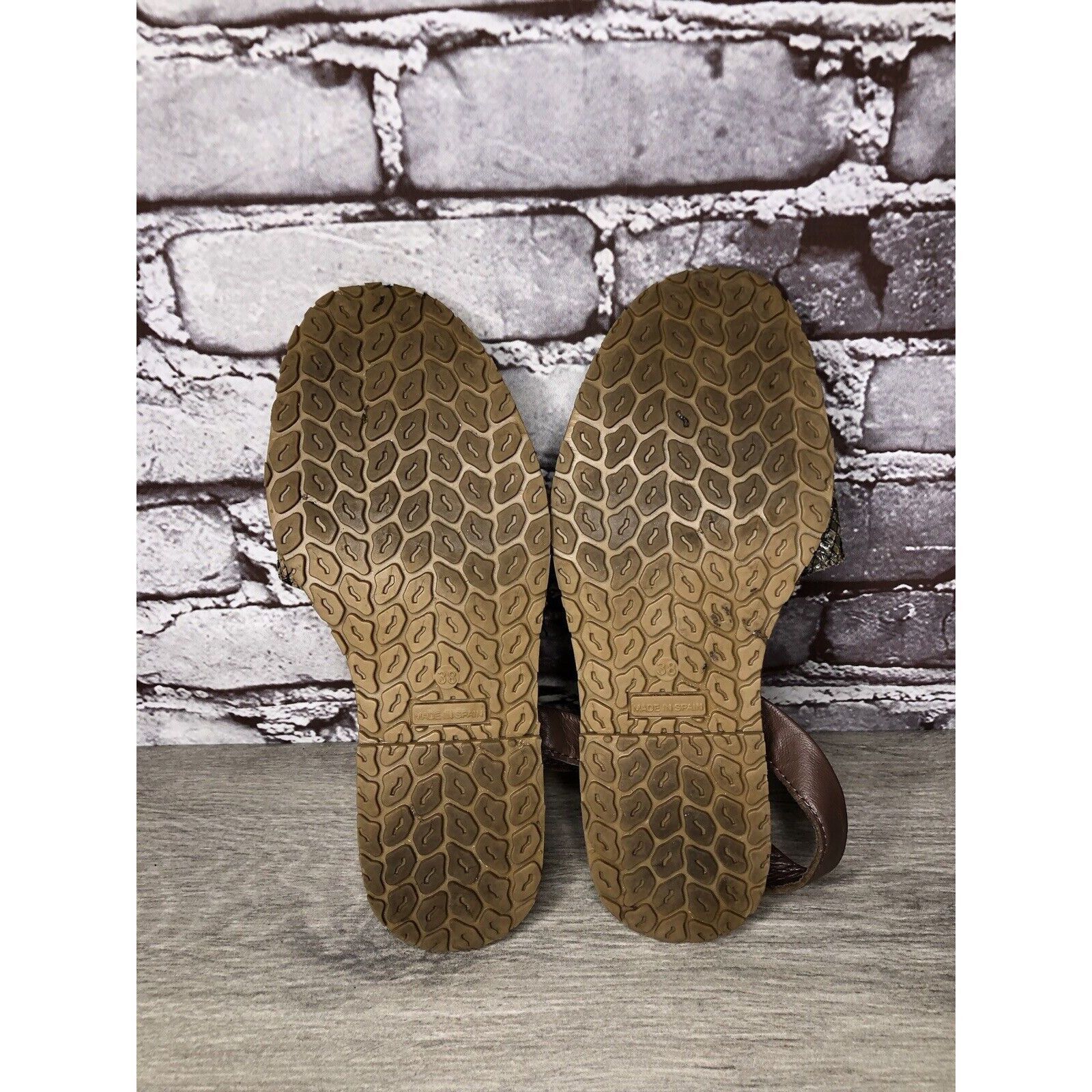 Other AVARCA MENORQUINA Brown Leather Snake Slingback Sandals Wome Size US 7.5 / IT 37.5 - 12 Thumbnail