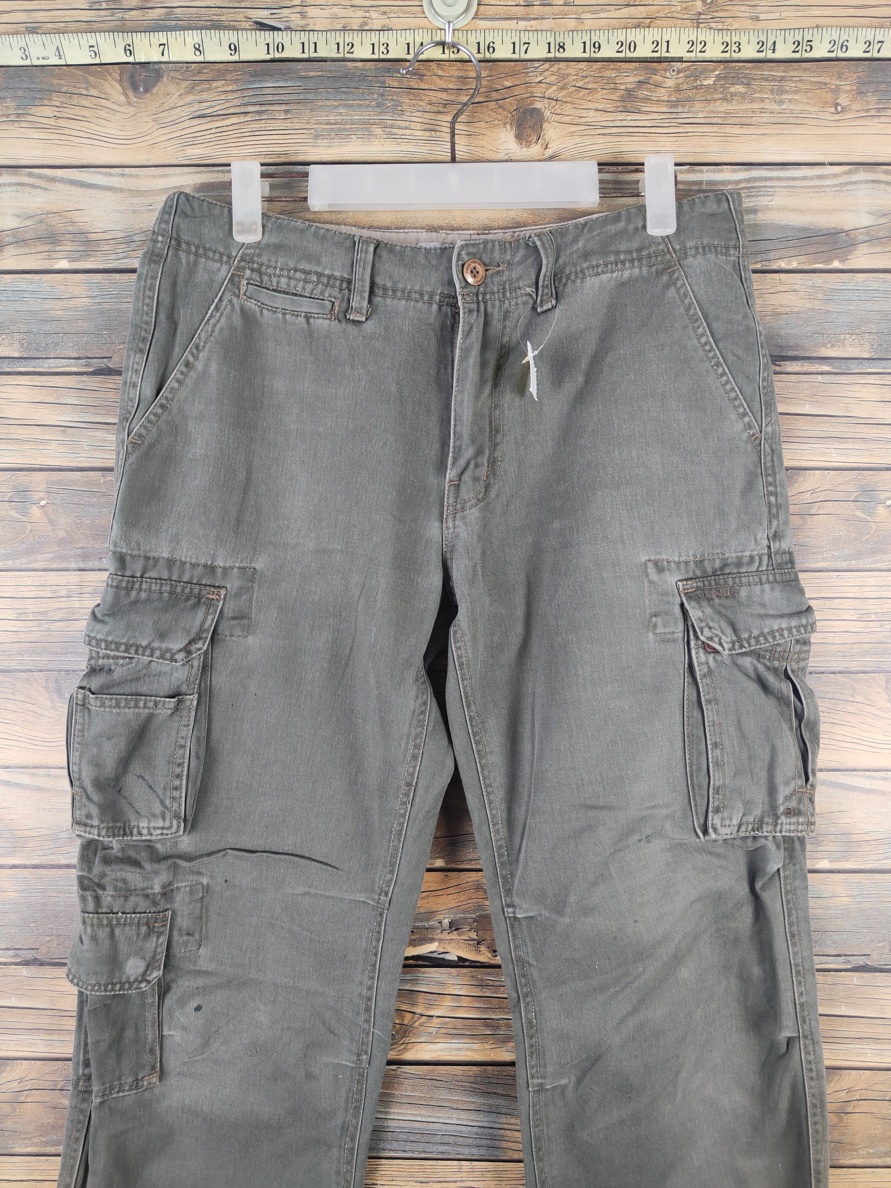 Japanese Brand DLL Ignio Green Multipocket Tactical Cargo Pants #712 Size US 31 - 2 Thumbnail