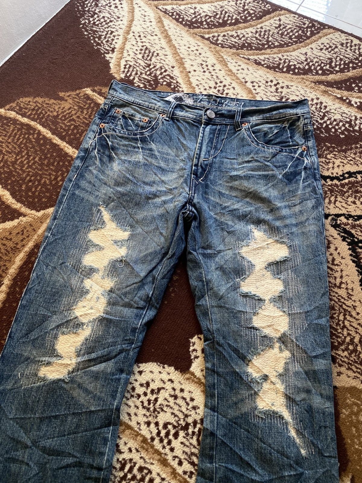 If Six Was Nine Osaka Big Train Ripped Jeans Size US 34 / EU 50 - 3 Thumbnail