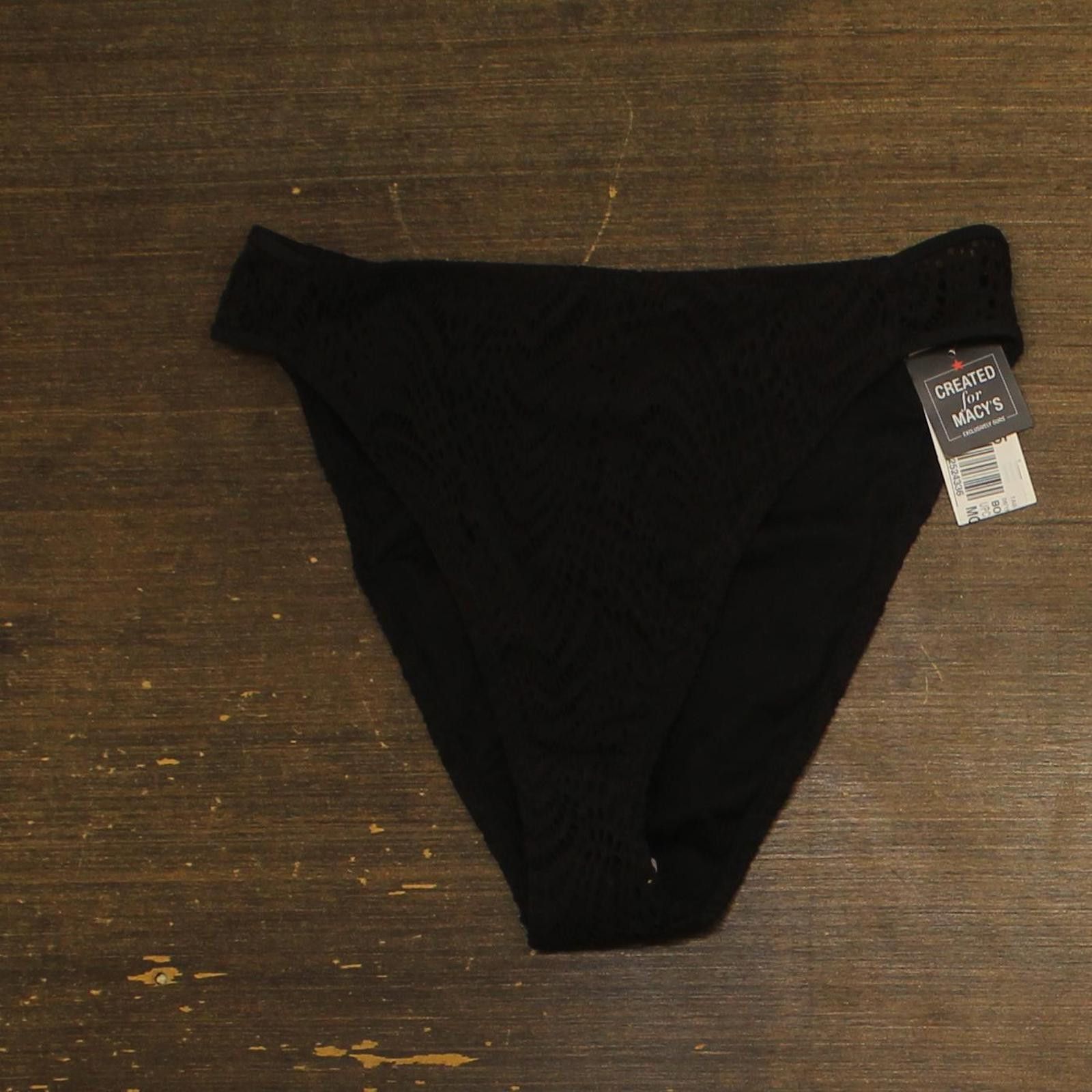 Bar III Nwt Bar Iii Side Tab Bikini Swim Bottom Mbgc25557 Black L Size ONE SIZE - 1 Thumbnail