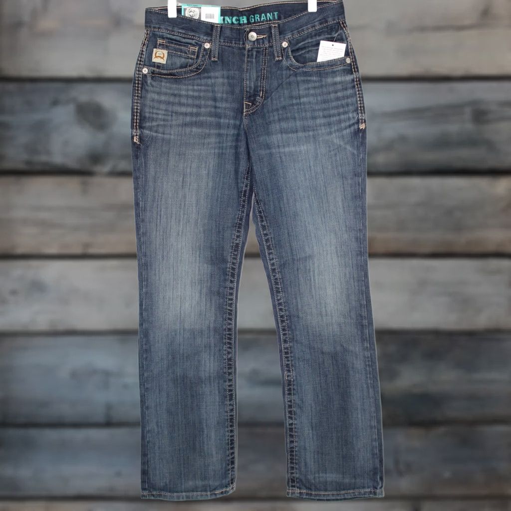 Vintage Cinch Jeans Men's Arenaflex Grant Mid Rise Relaxed Boot Cut 29 x 32 Blue Stretch Size US 29 - 1 Thumbnail