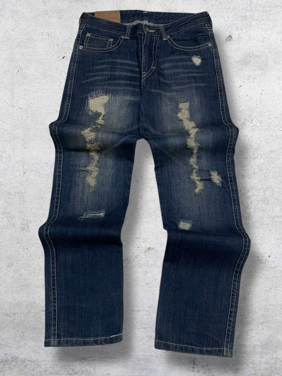 Hysteric Glamour VINTAGE BEAMS OG JAPAN DESIGNER 90S RIPPED GOLD GRUNGE DENIM Size US 30 / EU 46 - 1 Thumbnail