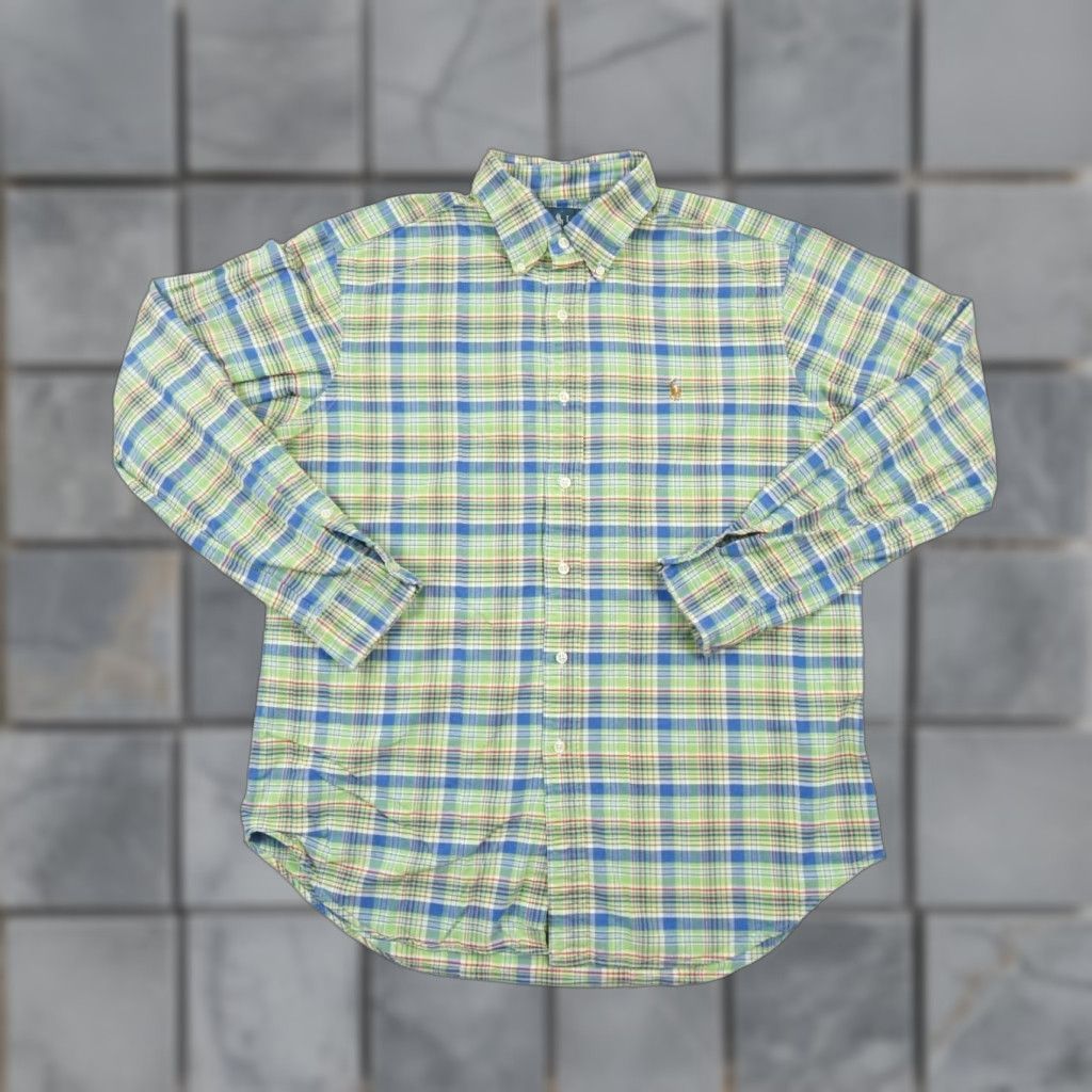 Ralph Lauren VINTAGE Ralph Lauren Button Down Shirt Mens Large Green Check Classic Fit Size US L / EU 52-54 / 3 - 1 Thumbnail
