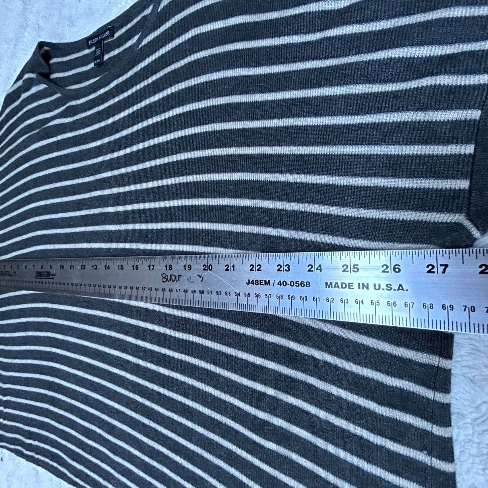 Eileen Fisher Eileen Fisher Women’s Pullover Sweater Merino Wool Blend Striped Gray XL Size XL / US 12-14 / IT 48-50 - 5 Thumbnail