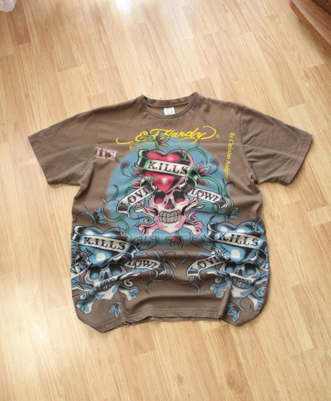 Ed Hardy 🔥 Ed Hardy Christian Audigier Made in USA Shirt Love Kills Size US XL / EU 56 / 4 - 1 Thumbnail