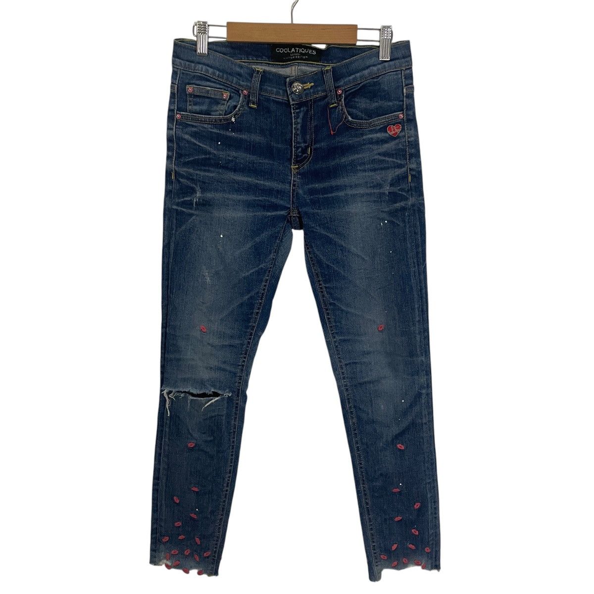 Japanese Brand Vintage Coolatique Distressed Denim Size 30" / US 8 / IT 44 - 1 Thumbnail