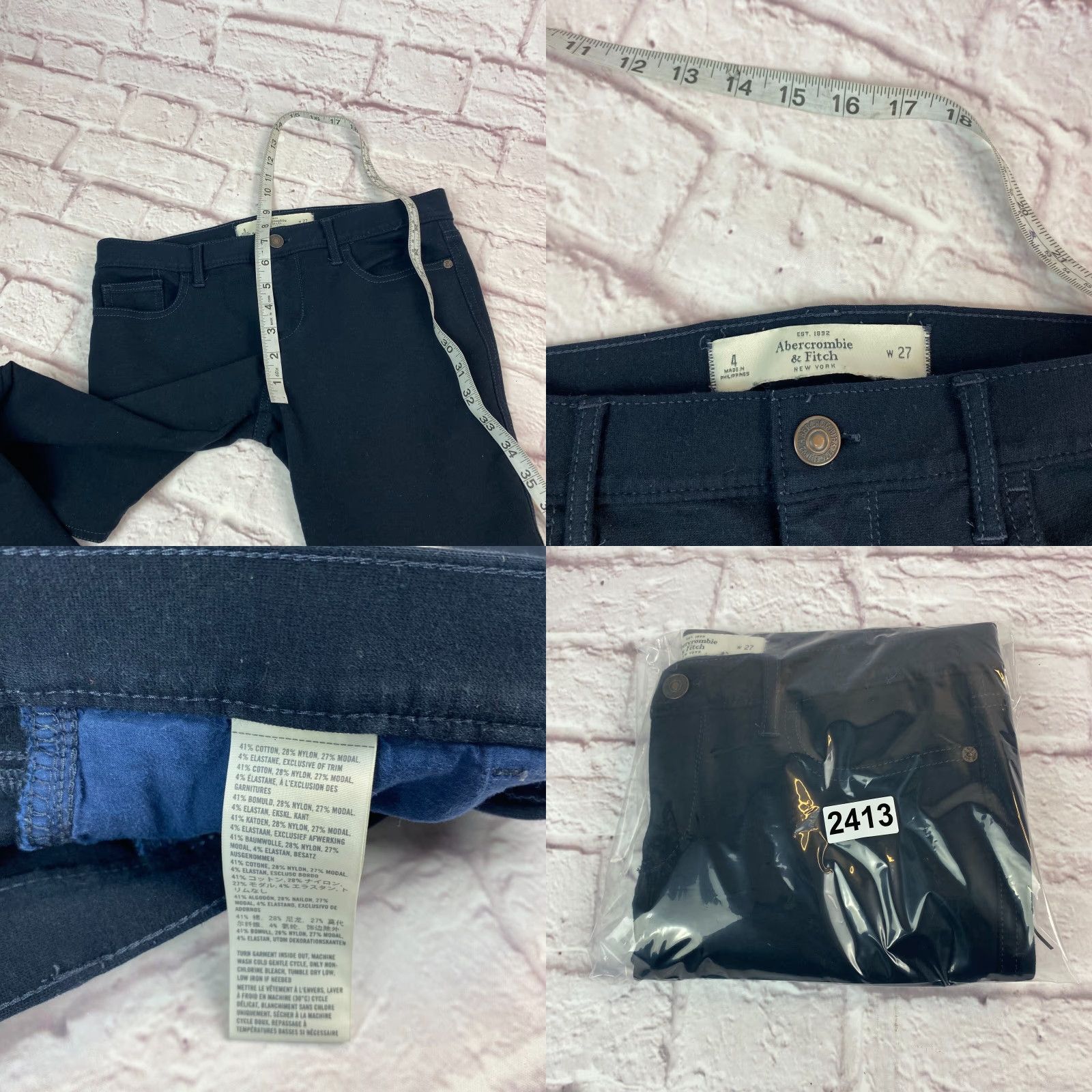 Abercrombie & Fitch Abercrombie & Fitch Jeggings Black Teens Skinny Size 4 W27 Jeggings Black Teens Skinny Size 4 W27 Low Rise Dark Wash 90s Love Preppy Mens, Womens Size 27" / US 4 / IT 40 - 8 Thumbnail