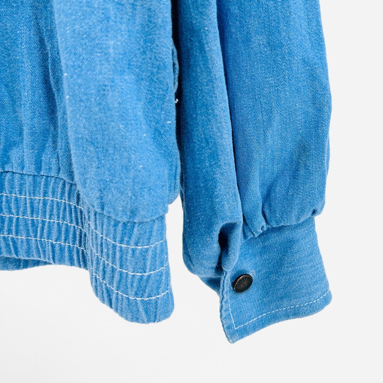 GRAFF 80s Light Blue 100% Cotton Embellished Western Denim Jacket Size M / US 6-8 / IT 42-44 - 5 Thumbnail