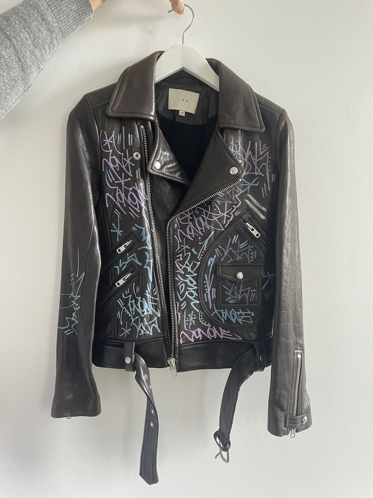 image of Jonone X Iro Unique Leather Jacket in Black, Women's (Size Small)