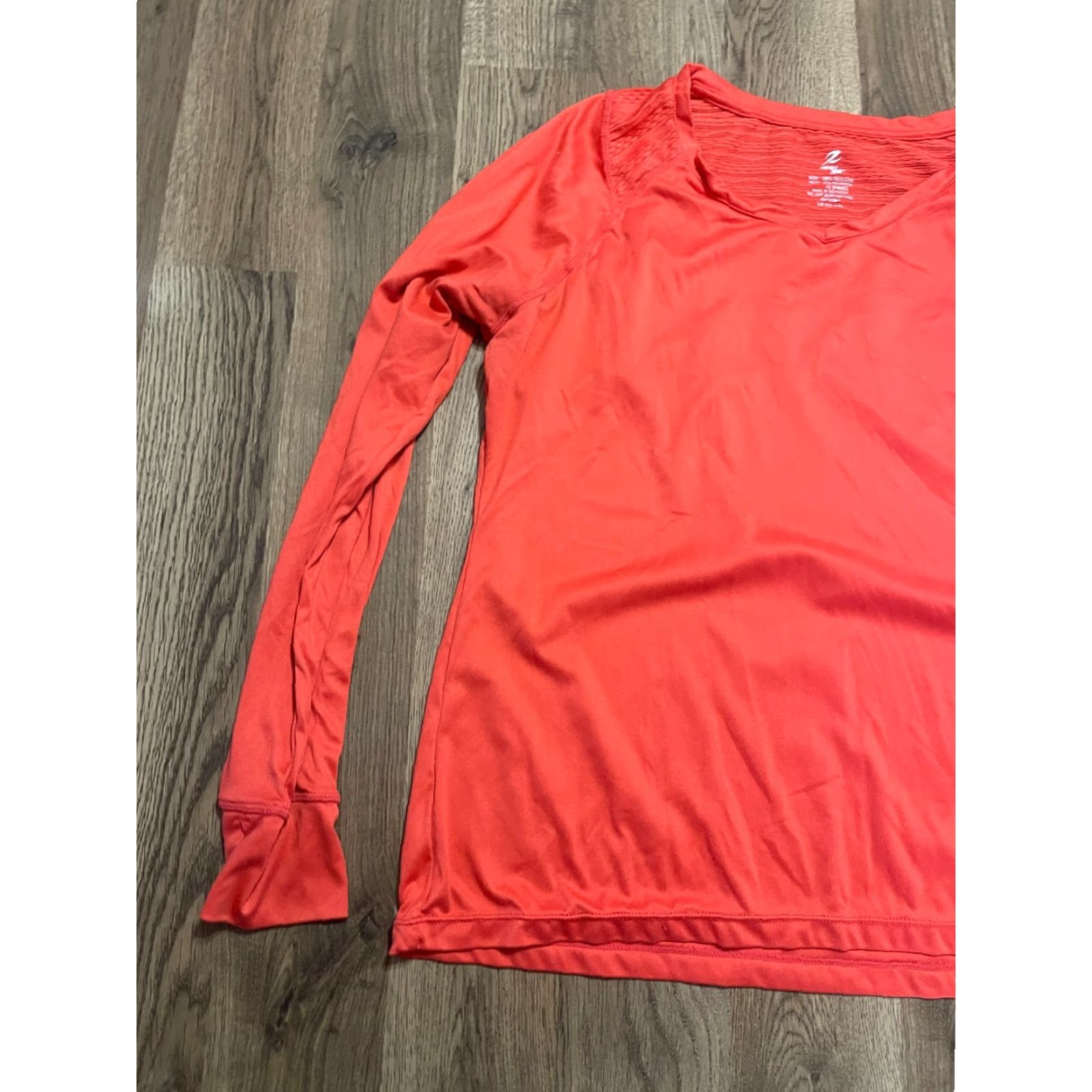 Vintage Energy Zone Shirt, Women's Size Large, Orange, Long Sleeve, V-neck, Athletic Size L / US 10 / IT 46 - 3 Thumbnail