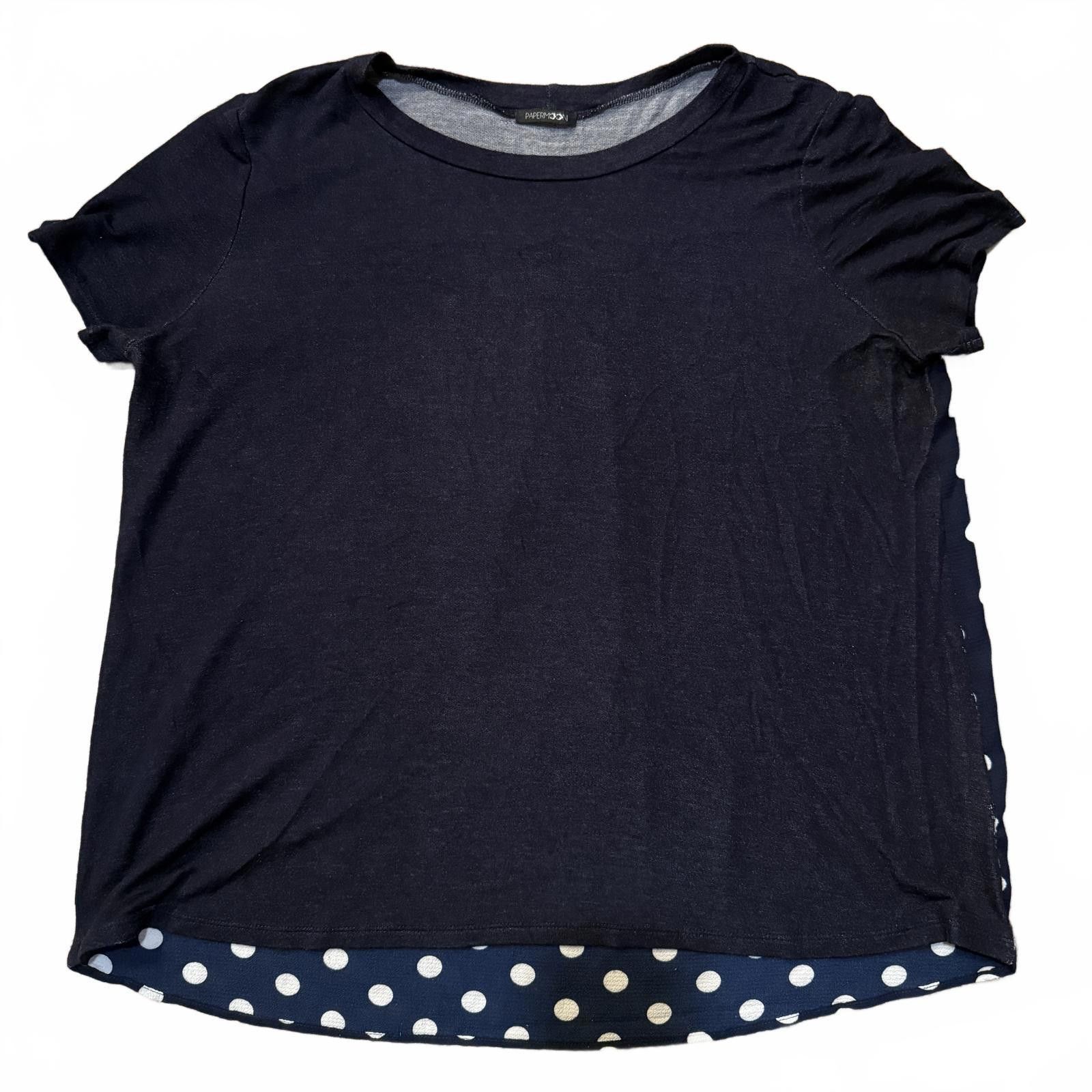Designer Papermoon Women's Jersey Top with Polka Dot Detail – Size 2X Size XXL / US 16-18 / IT 52-54 - 1 Thumbnail