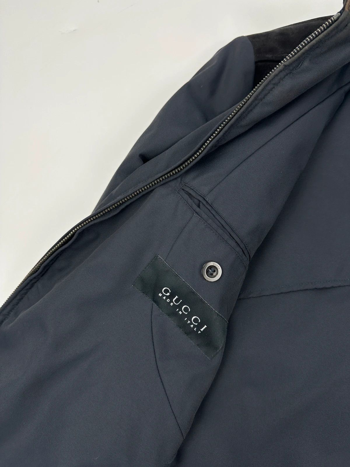 Gucci Gucci 00’s Navy Blue Leather Insert Bomber Jacket Size US M / EU 48-50 / 2 - 11 Thumbnail
