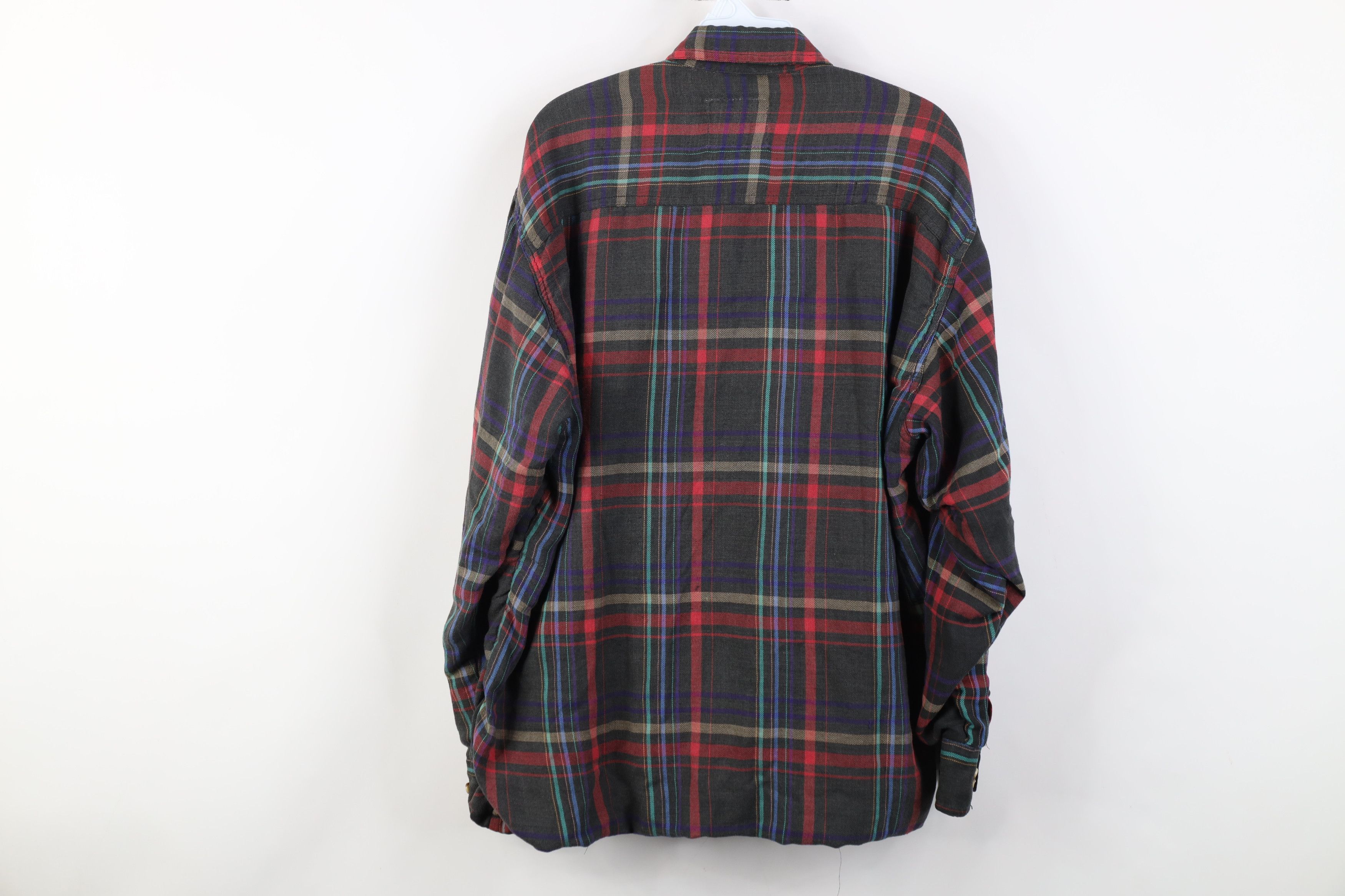 Vintage Vintage 90s Streetwear Waffle Lined Flannel Shirt Jacket Jac Size US L / EU 52-54 / 3 - 11 Thumbnail