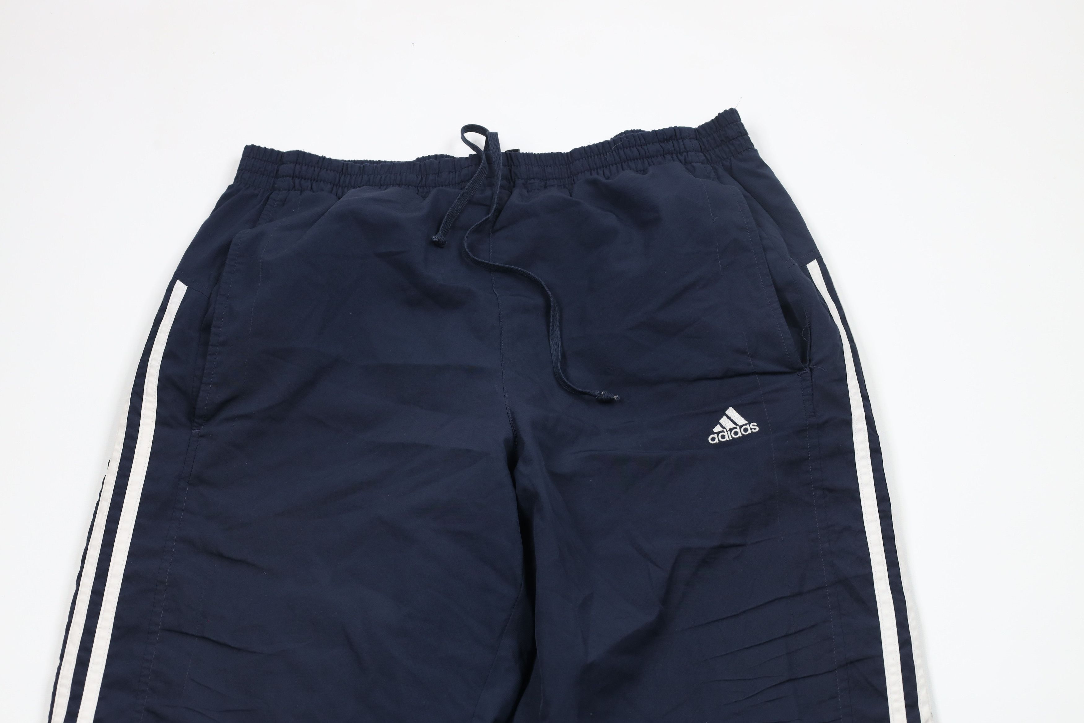 Adidas × Vintage Vintage Adidas Spell Out Striped Lined Wide Leg Pants Blue Size US 34 / EU 50 - 2 Thumbnail