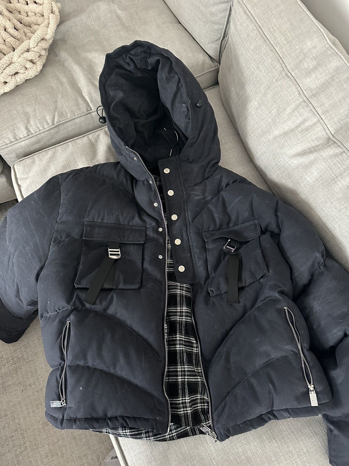 image of Corrupt Kid Waxed Adze Puffer in Navy (Size Large)