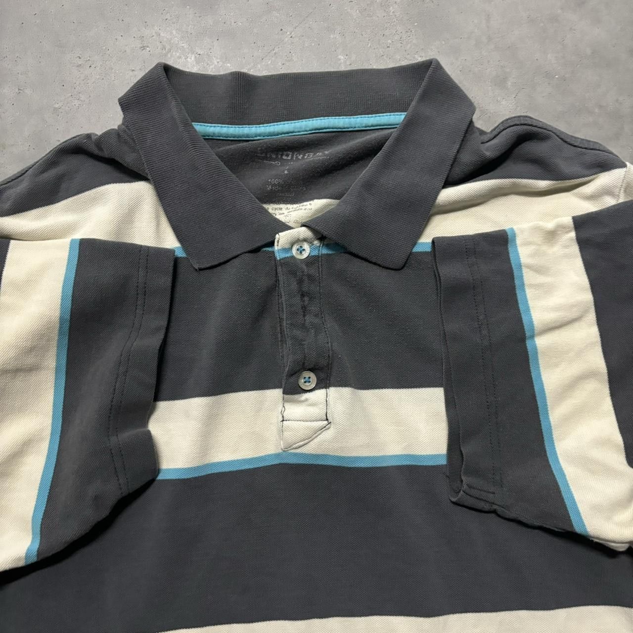Japanese Brand × Vintage Crazy Vintage Y2K/2000s Grunge Striped Skater Essential Polo Shirt! Size US L / EU 52-54 / 3 - 3 Thumbnail