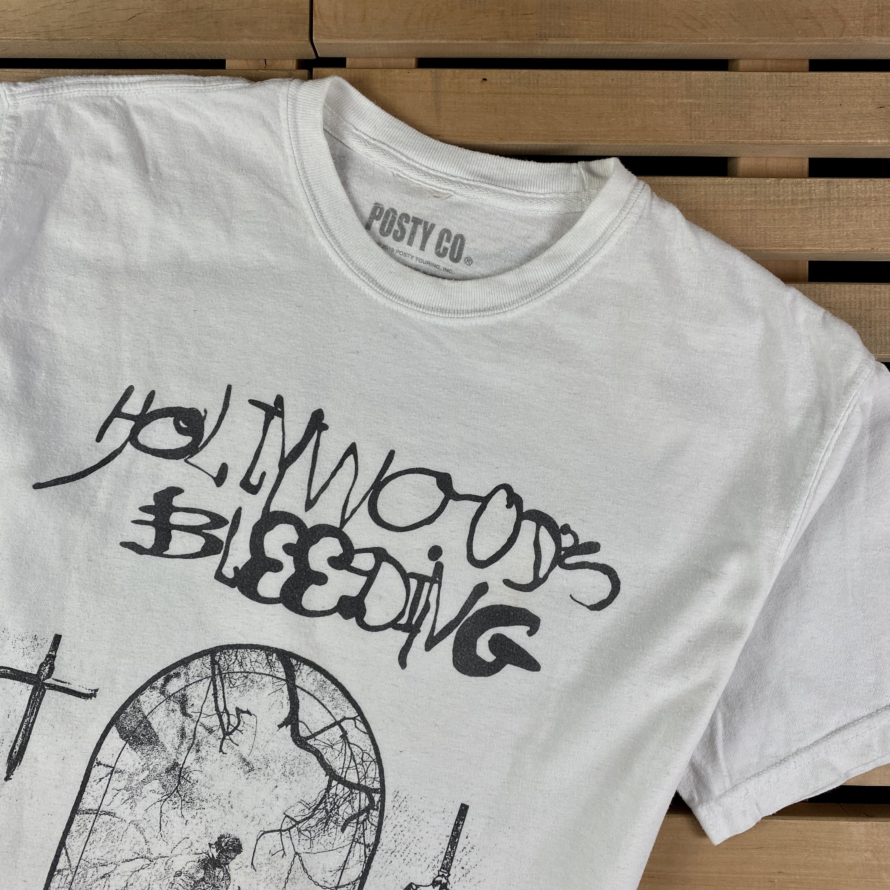 Rap Tees Mens T-Shirt Post Malone Hollywood's Bleeding 2019 Size M Size US M / EU 48-50 / 2 - 2 Thumbnail