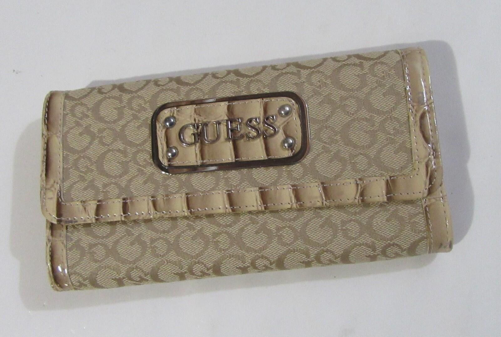 Guess Guess Womens Network SLG Trifold Wallet Moose Beige Size ONE SIZE - 1 Thumbnail