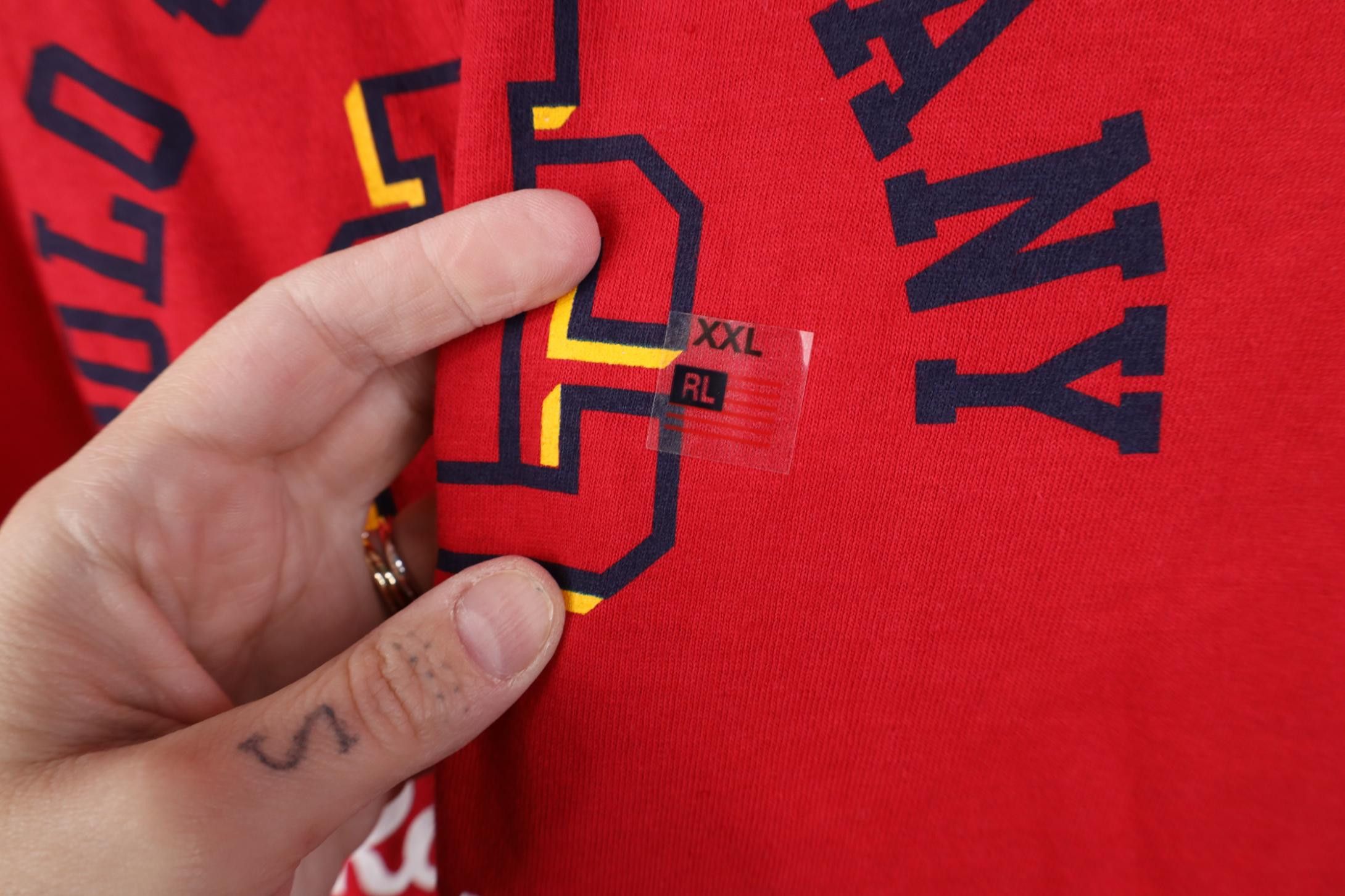 Polo Ralph Lauren Deadstock Vintage 90s Ralph Lauren Monogram Script T-Shirt Size US XXL / EU 58 / 5 - 5 Thumbnail