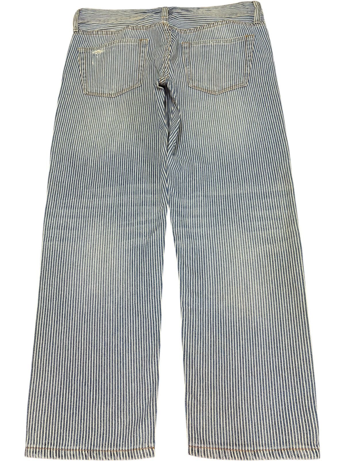 Edwin Vintage Japanese Brand Hickory Distressed Jeans Size 33" - 2 Thumbnail