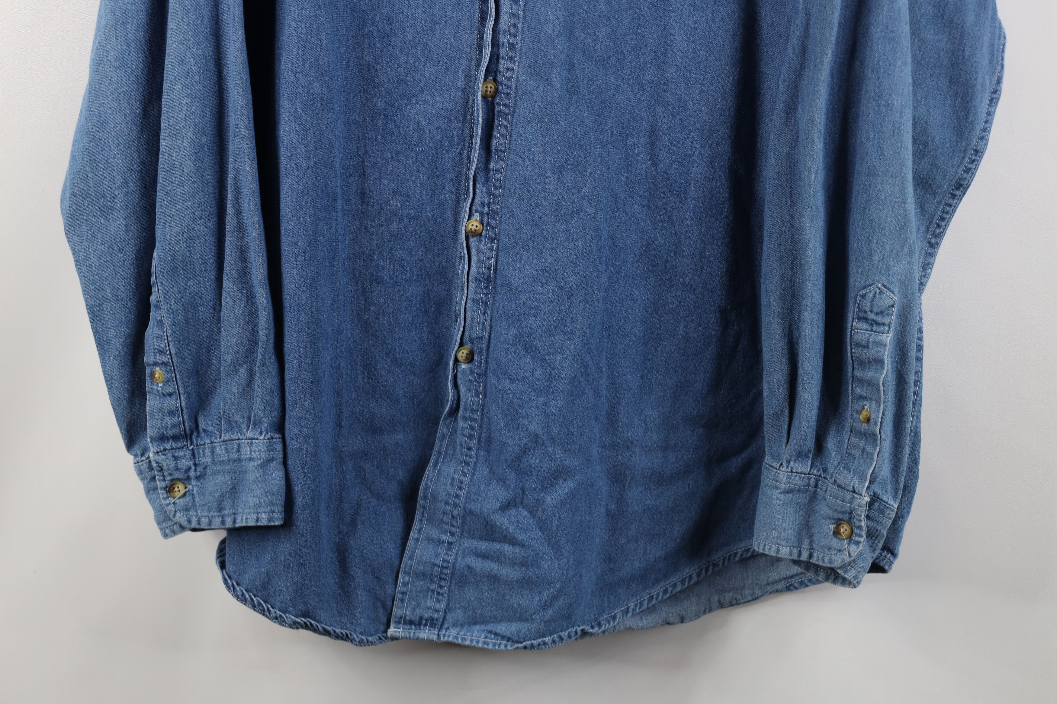 Vintage Vintage 90s Y2K Streetwear Denim Collared Button Down Shirt Size US XL / EU 56 / 4 - 3 Thumbnail