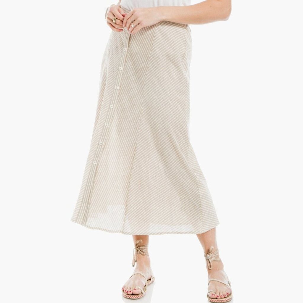 Other MAX STUDIO Yarn Dye Button Beige Off White Maxi Skirt Boho M Size 30" / US 8 / IT 44 - 4 Thumbnail