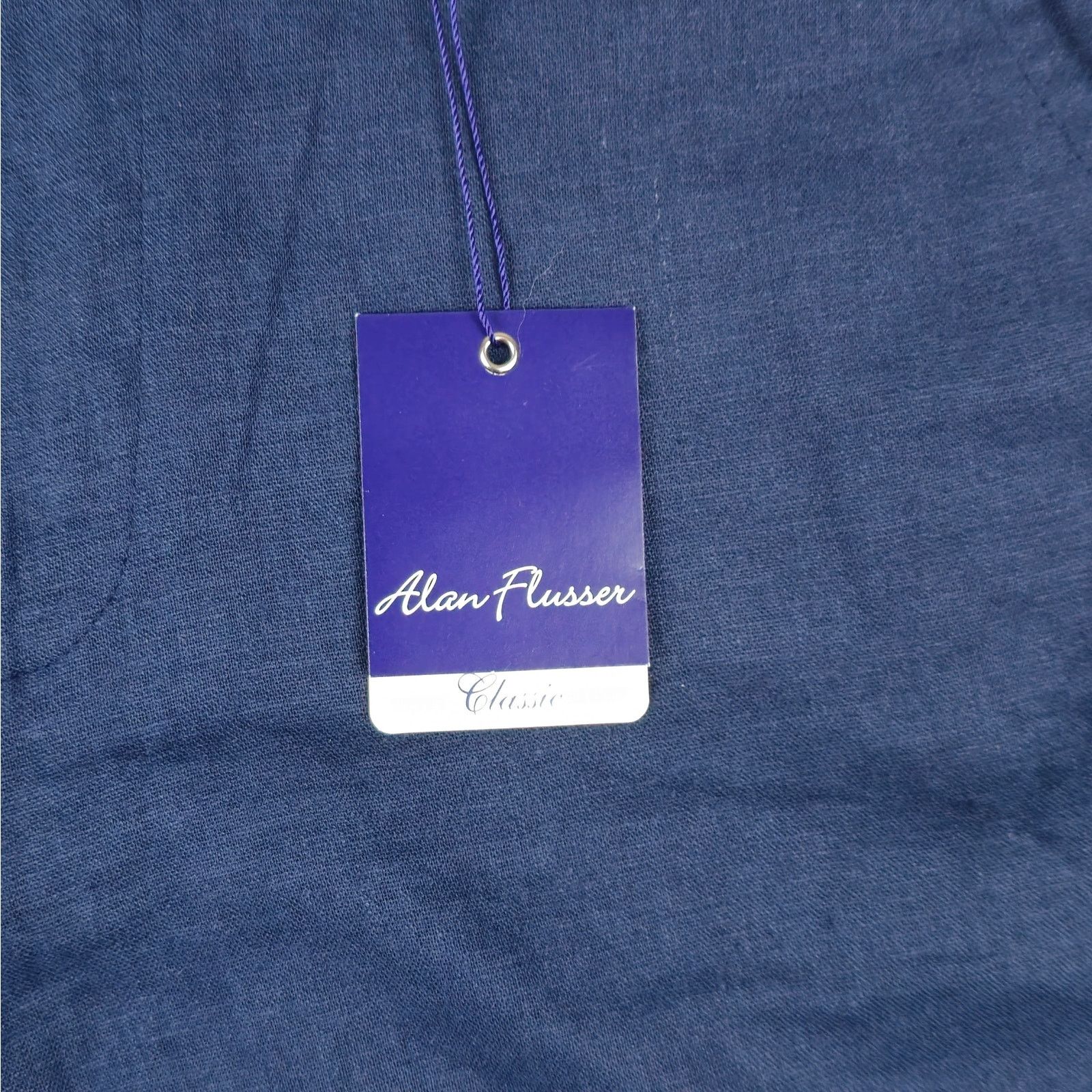 Alan Flusser Alan Flusser 34 Navy Linen Blend Flat Front Chino Shorts Size US 34 / EU 50 - 6 Thumbnail
