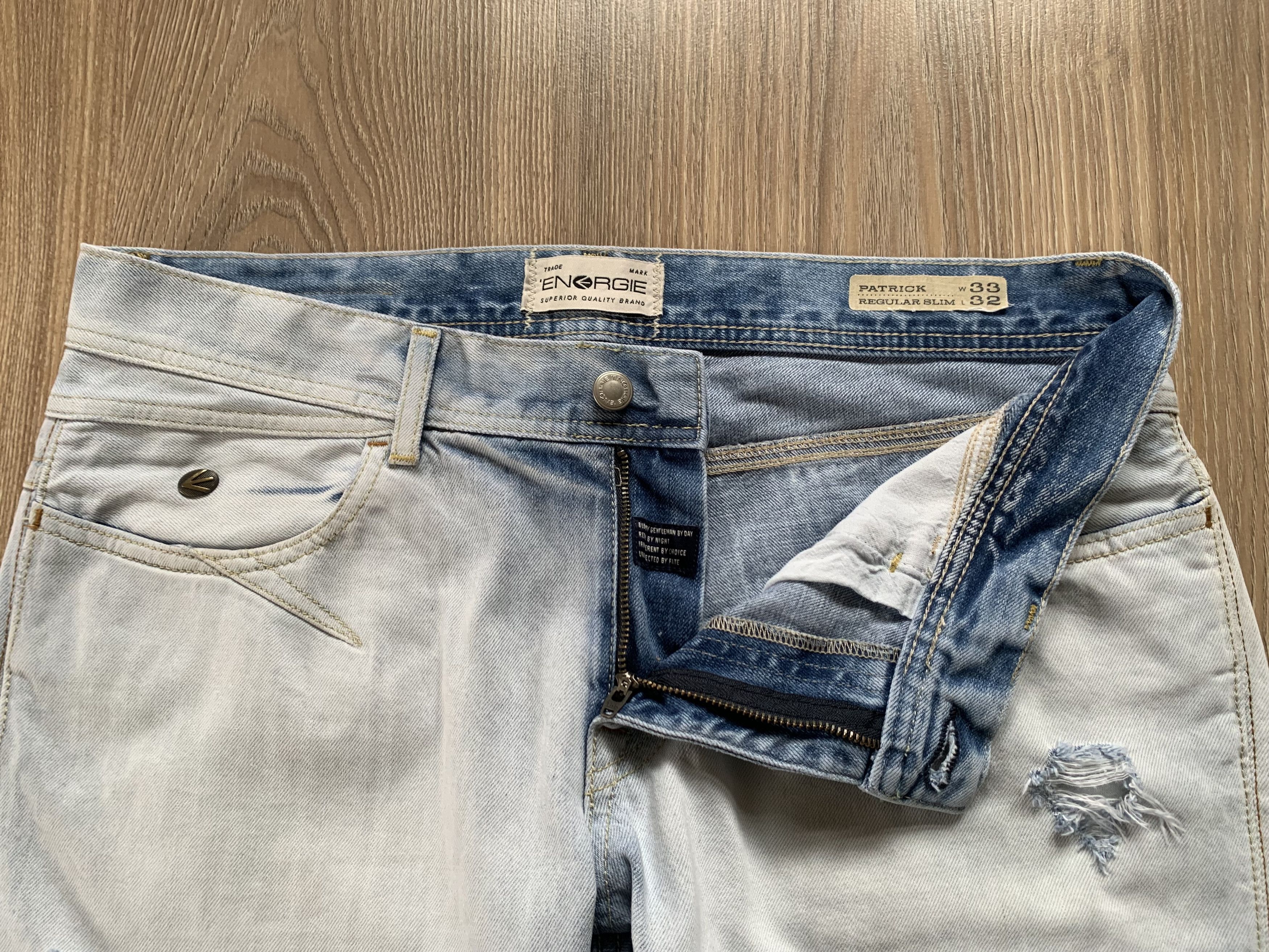 Energie Energie Patrick Distressed Light Blue Jeans Size US 33 - 5 Thumbnail