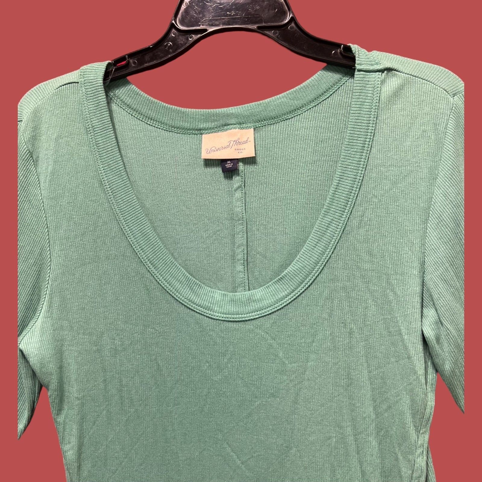 Other Universal Thread - Women's Ribbed Long Sleeve Scoopneck T-Sh Size XL / US 12-14 / IT 48-50 - 13 Thumbnail
