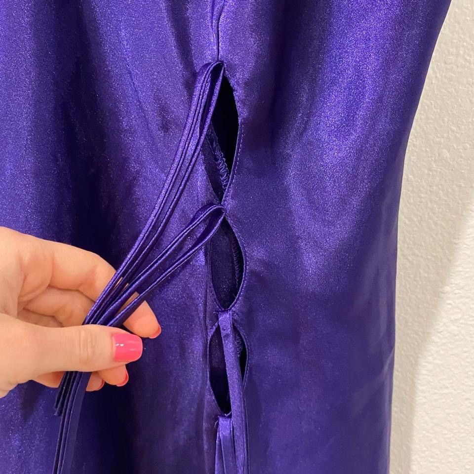 Vintage Frederick's of Hollywood Rich Purple Slip Dress Size S / US 4 / IT 40 - 8 Thumbnail