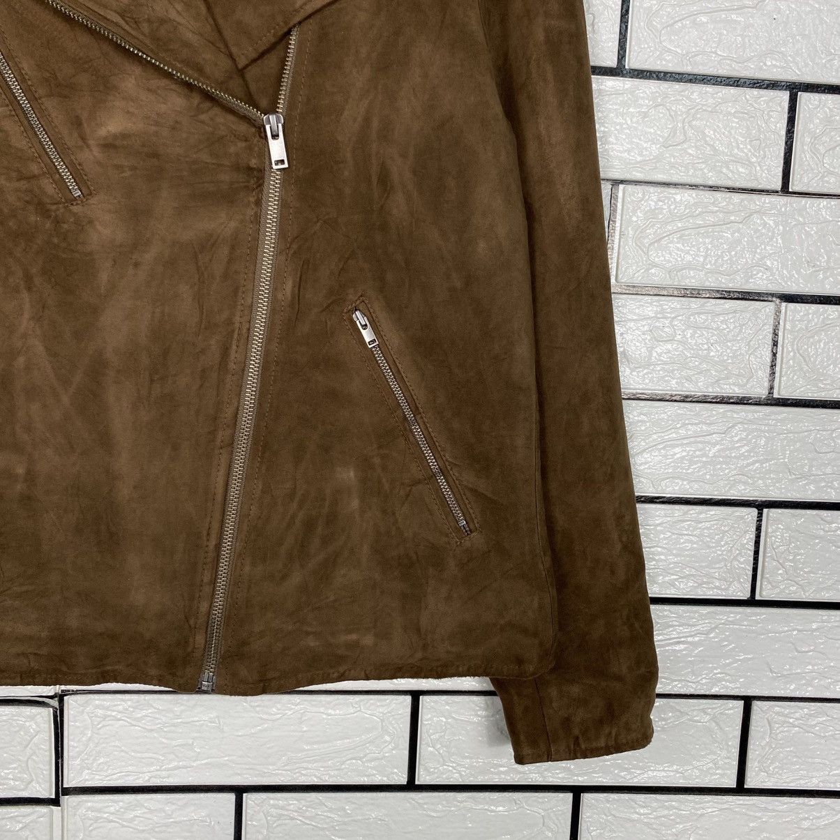 Japanese Brand 📌Biker Velvet Jacket Uniqlo Issey Miyake Double Collar Size US M / EU 48-50 / 2 - 6 Thumbnail