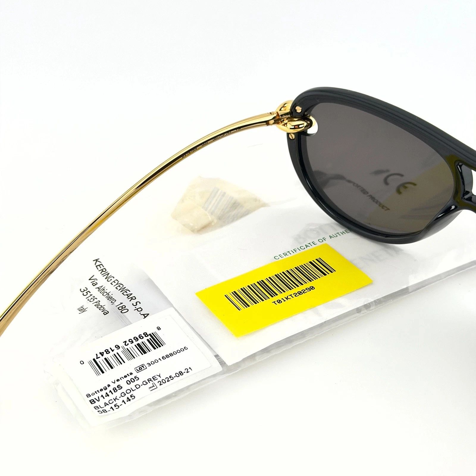 Bottega Veneta BOTTEGA VENETA 1418 KNOT Pilot BV1418S Gold Black Metal 005 Size ONE SIZE - 7 Thumbnail