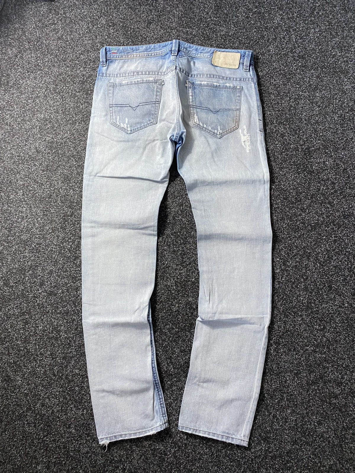 Diesel × Japanese Brand 🔥OPIUM Diesel Washed Blue White Distressed Jeans Punk Rare Size US 34 / EU 50 - 2 Thumbnail