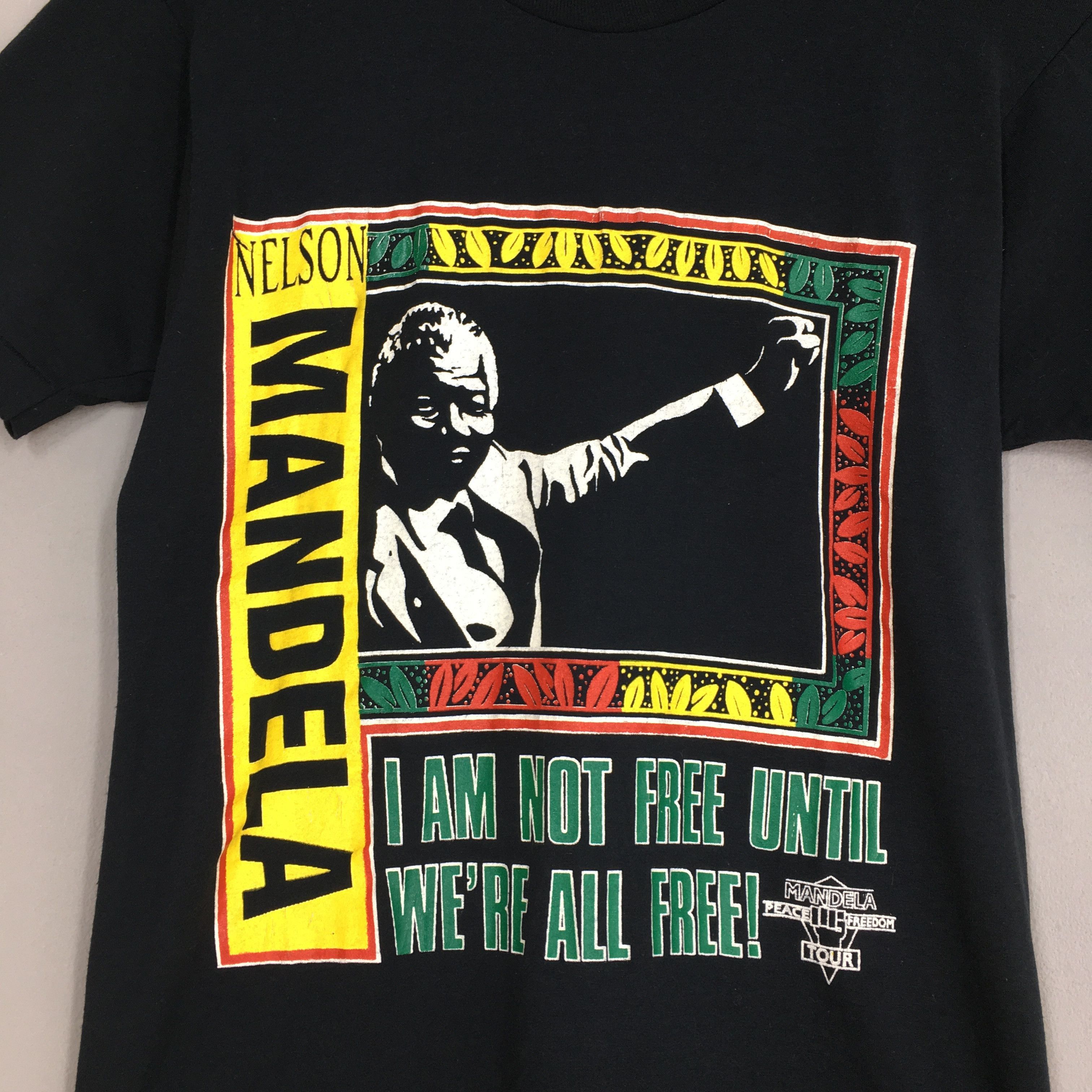 Vintage Vintage 80's Nelson Mandela Black Community T shirt Medium Size US M / EU 48-50 / 2 - 2 Thumbnail