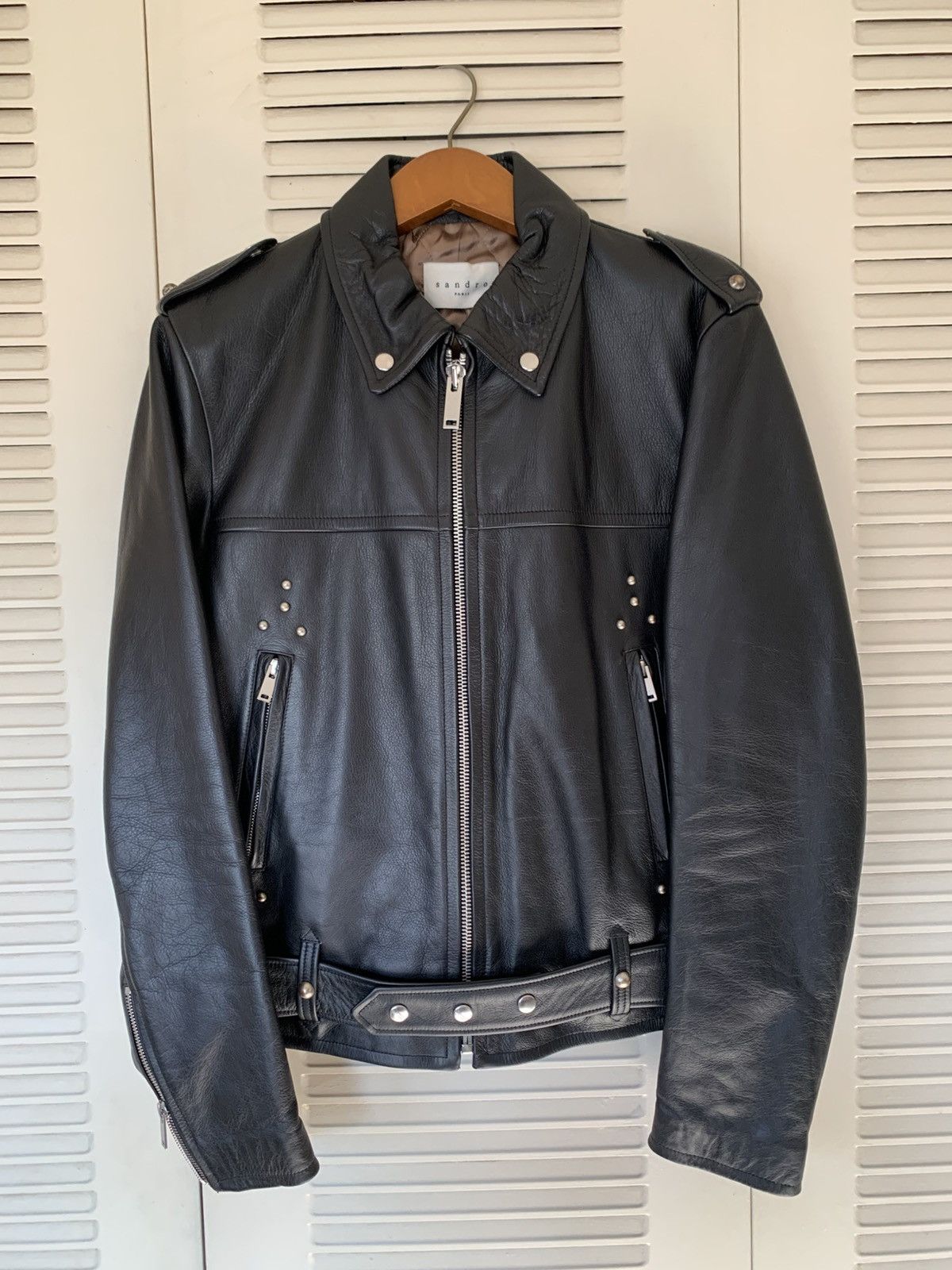 Sandro Sandro Paris Memphis Leather Jacket Size US S / EU 44-46 / 1 - 1 Thumbnail