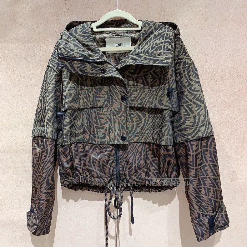 Fendi Fendi Letter Print Detachable Sleeve Hooded Long Sleeve Co Size XXS / US 00 / IT 34 - 1 Thumbnail